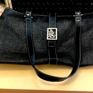 Ralph Lauren Shoulder bag  used good condition black soft canvas and leather bag